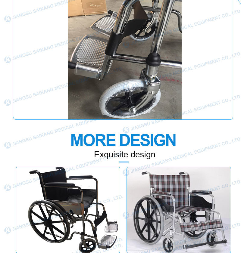 China Supplier Comfortable Chromed Steel Wheelchair