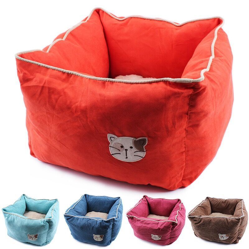 Washable Soft Dog Velvet Beds Double Functional Pet Cushions