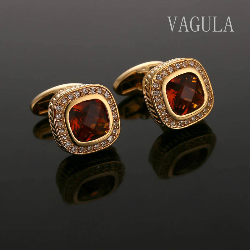 VAGULA New Arrival Men Jewelry Crystal Gemelos Cuff Links 163