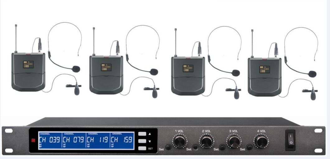 Four Channel Wireless UHF Table Microphoe for Conference System