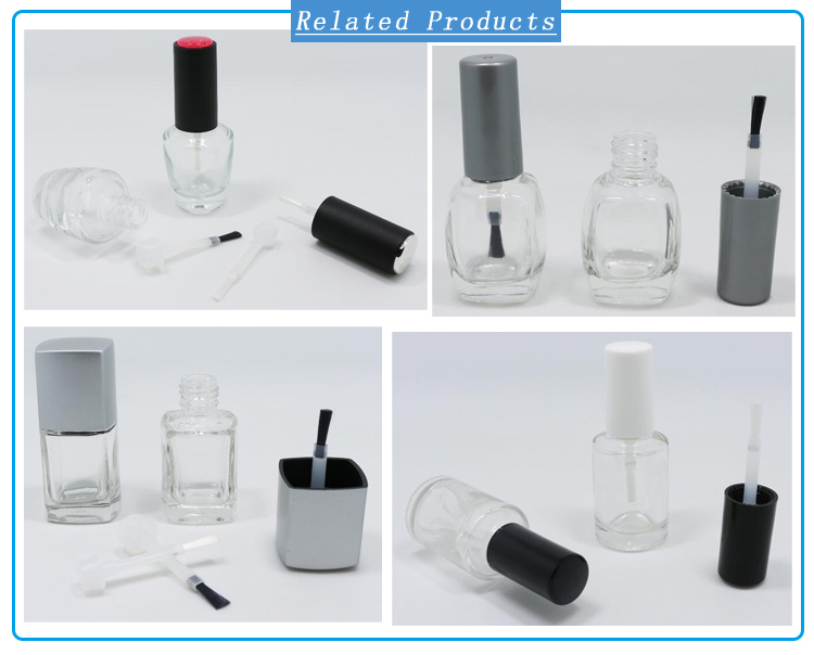 10ml Clear Round Brush Nail Polish Glass Bottle