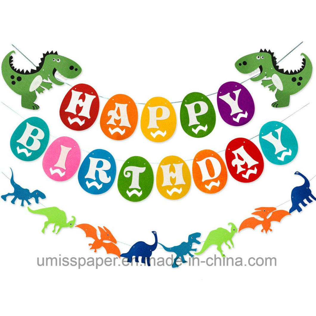 Umiss Paper Bunting Dinosaur Happy Birthday Banner Birthday Decoration Party Suppliers