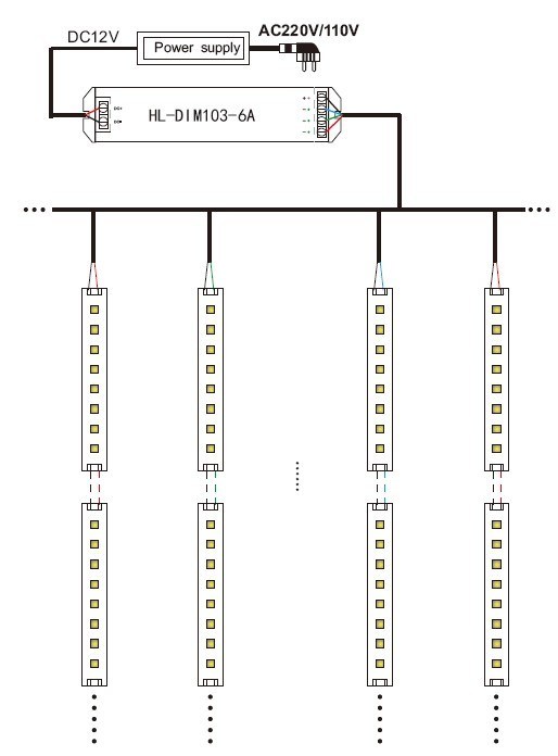 12-24VDC 6A*3channels Linear LED PWM Constant Voltage Dimmer