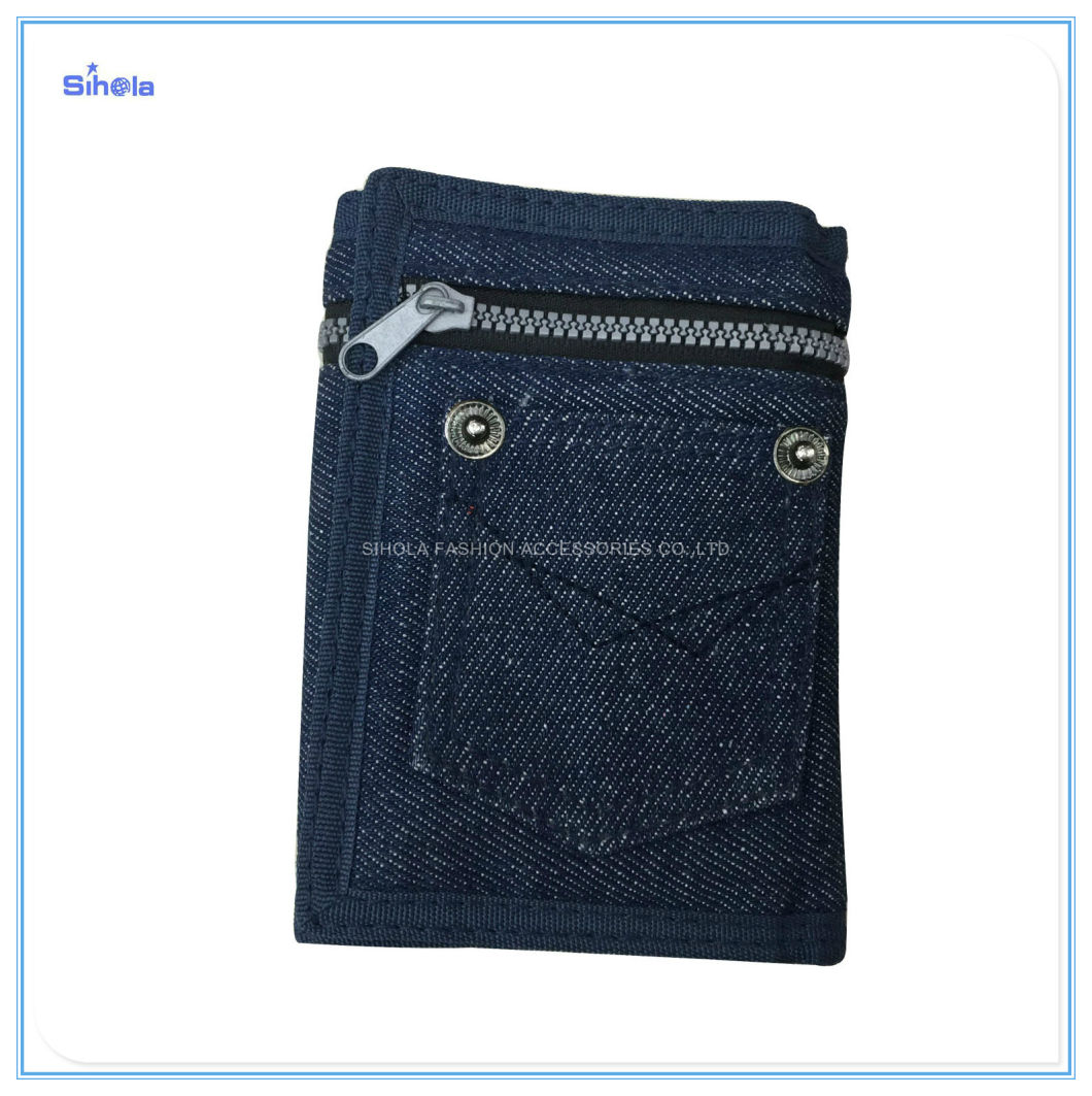 Denim Design Nylon Zipper Cowboy Cute Popular Sale Wallet