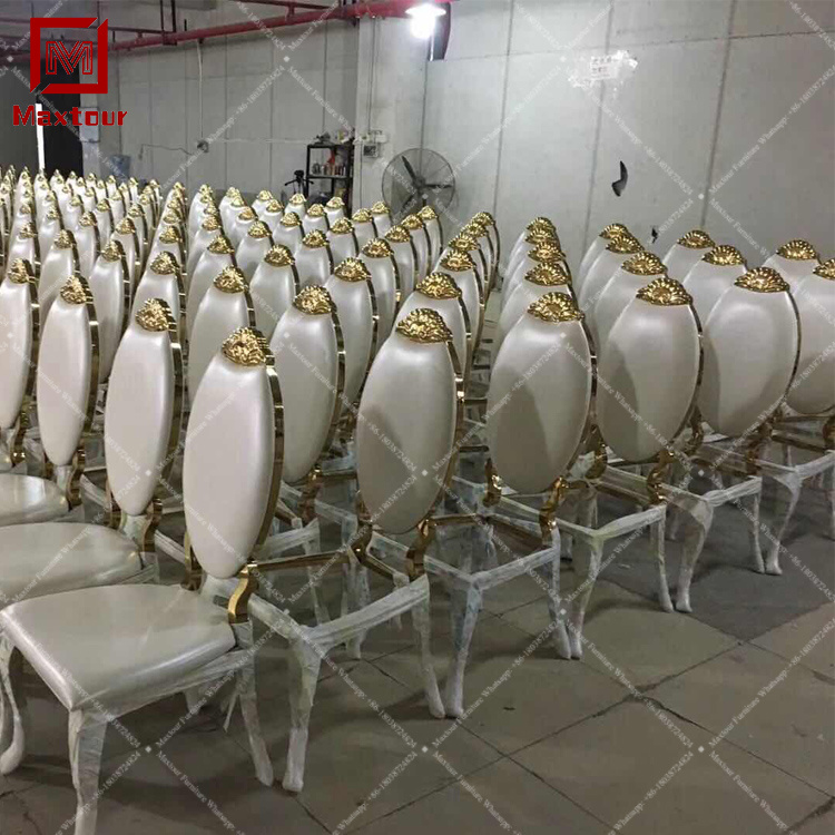 Hotel Events Party Banquet Fabric Stainless Steel Wedding Dining Chair