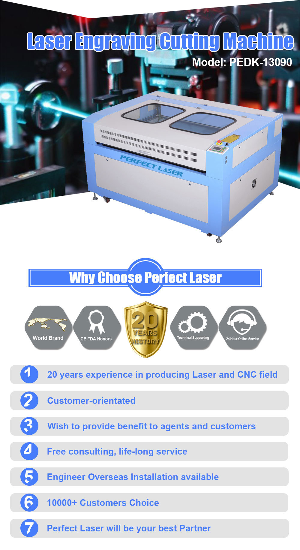 Acrylic/Plastic/Wood /PVC Board CO2 Laser Engraving Machine for Non-Metal Pedk-160100