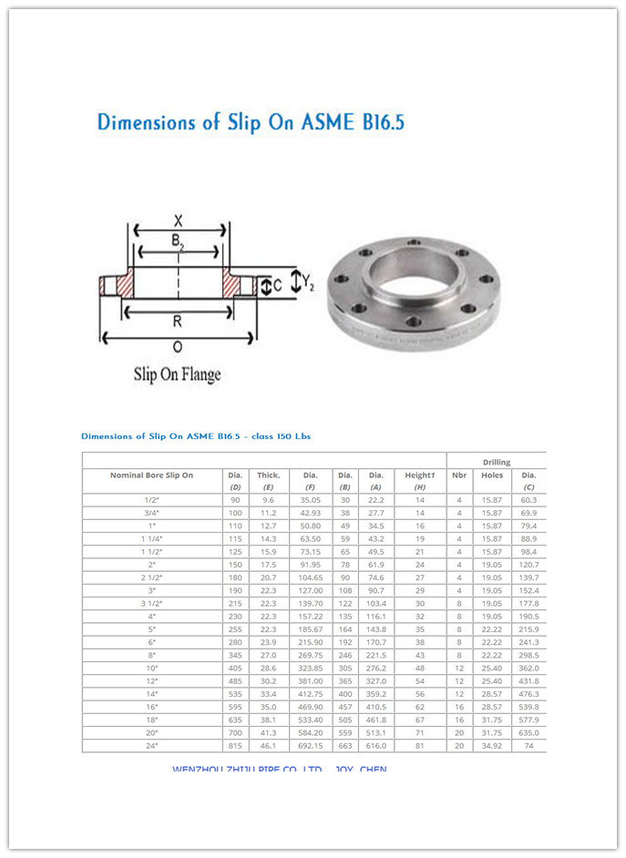 ASME/ ANSI B 16.5 Stainless Steel Forged Slip on Flange