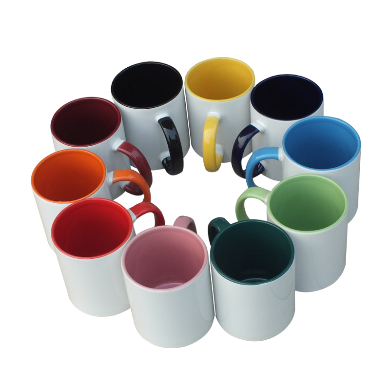 11oz Sublimation Inner & Handle Color Coated Ceramic Coffee Mug (MT-B002H)