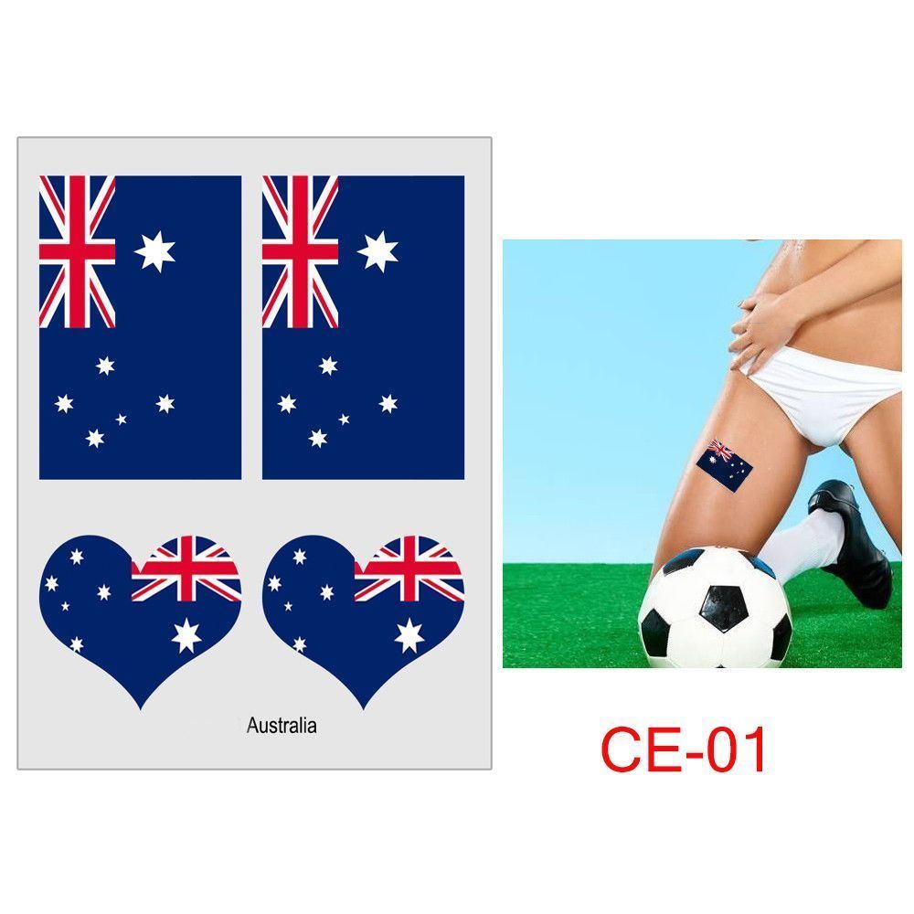 Football National Flag Tattoo Face Temporary Stickers