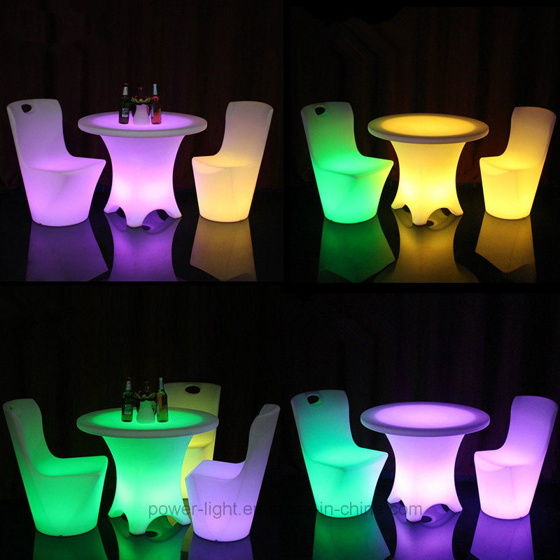 Party Decor Leisure Furniture Rechargeable LED Round Poseur Table