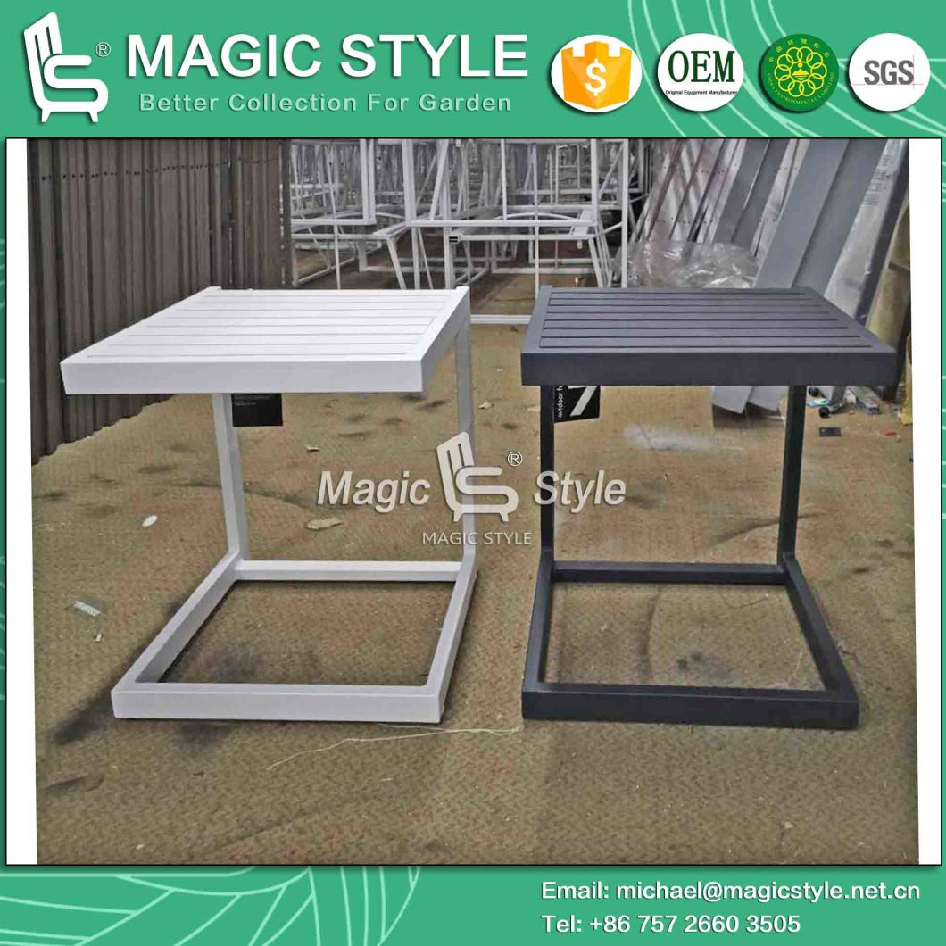 Outdoor Aluminum Side Table Garden Coffee Table Aluminum Coffee Table Square Tea Table Modern Side Table