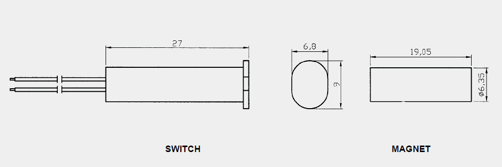 Ce, UL Recessed Mounted Magnetic Conact Switch (BR-1016)