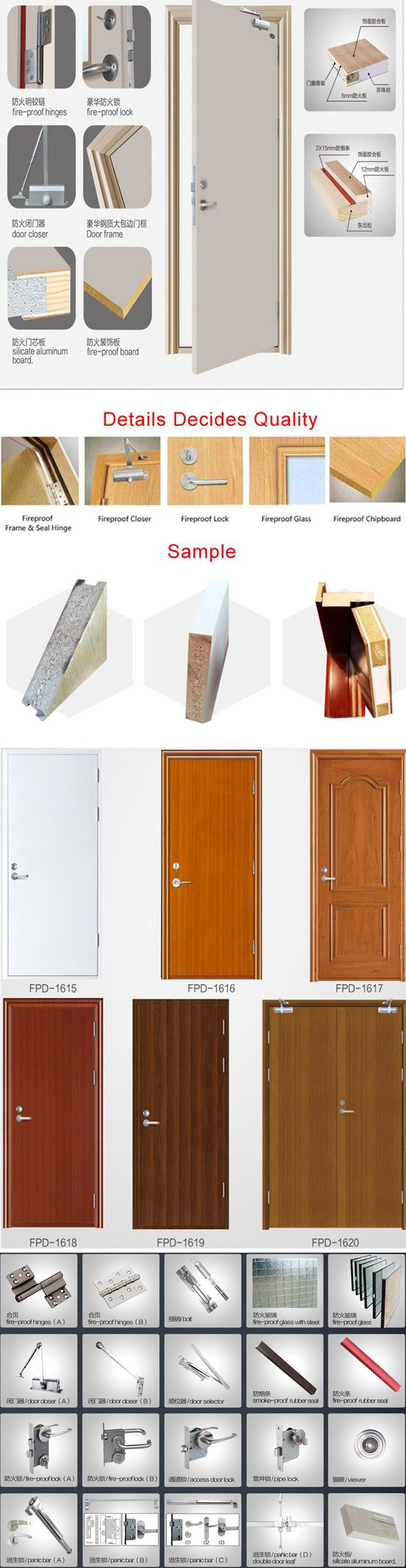 New Design Fire Rated Door for Sale