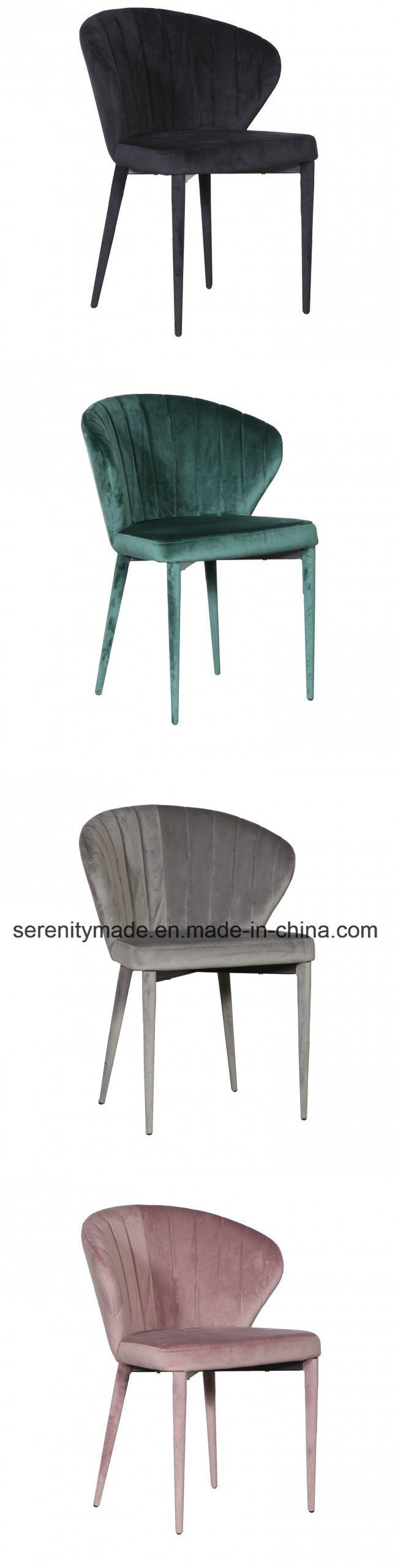 New Design Stylish Multicolored Living Room Velvet Dining Sofa Chair