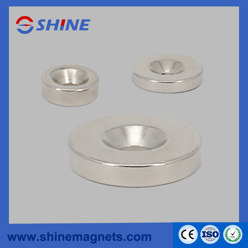 N48 NdFeB Disc Magnet with Countersunk with Nickel Plated