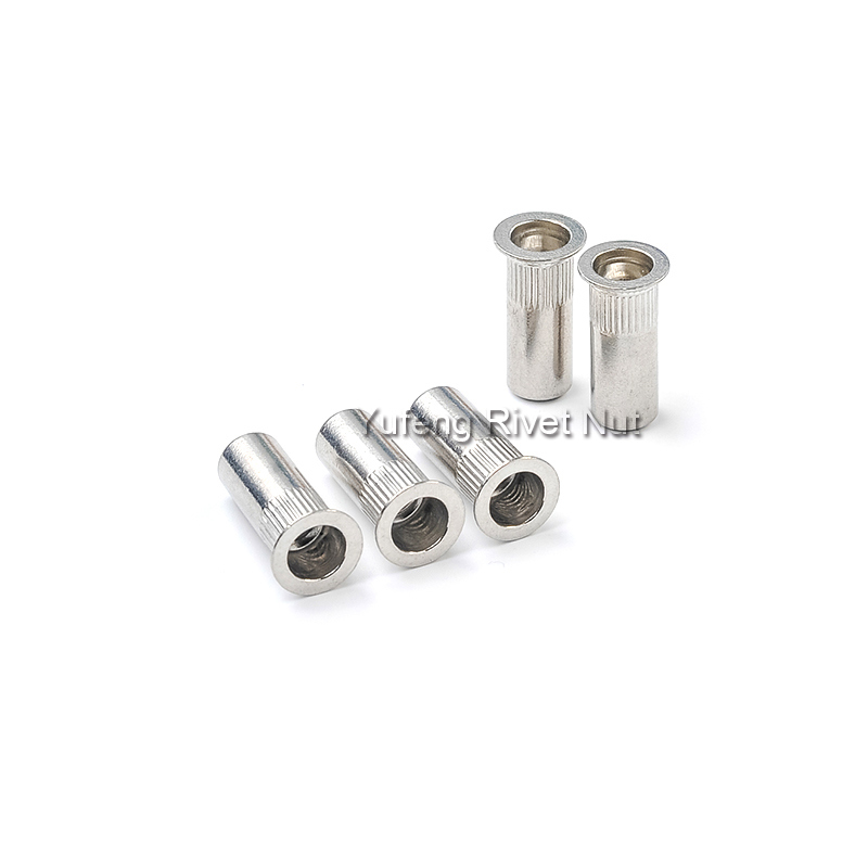 Stainless Steel Flat Head Knurled Body Closed End Rivet Nut