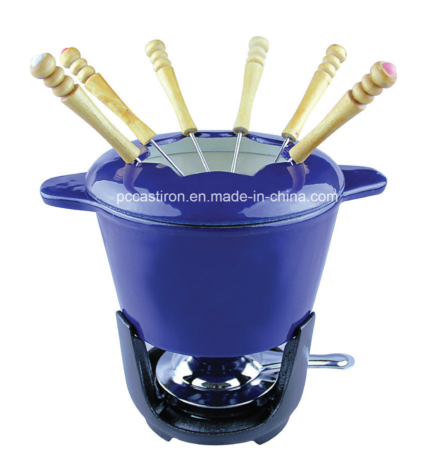 Enamel Cast Iron Fondue Set /Cast Iron Cookware