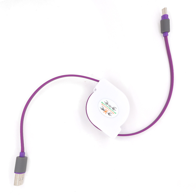 2018 Hot Selling Type C USB Cable Cable Extension Retractable Cable with Customized Colors