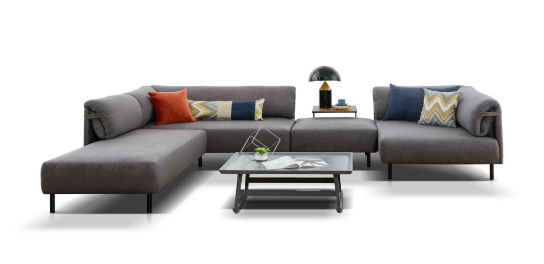 European Promotion Big L Shape Sectional Fabric Sofa