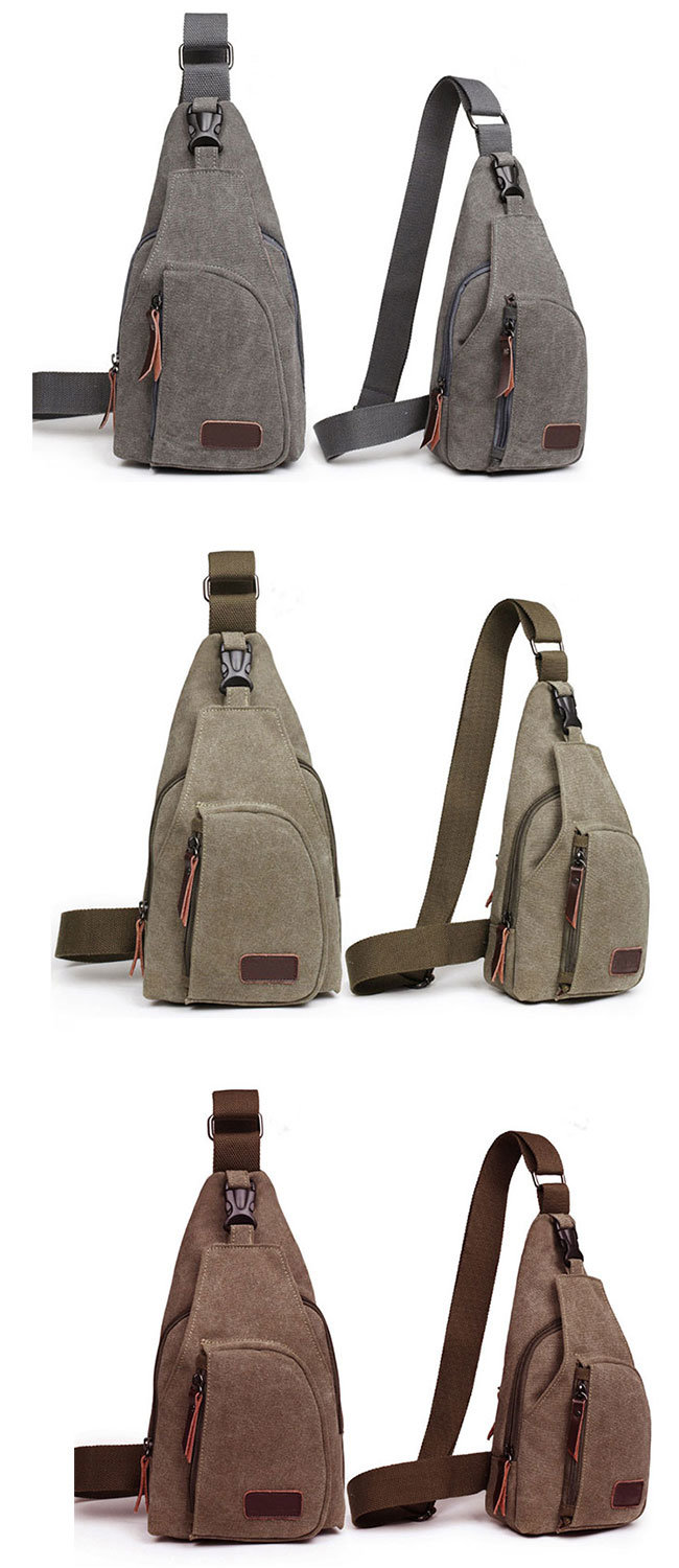 Outdoor Sports Casual Canvas Crossbody Sling Bag Shoulder Bag Chest Bag for Men