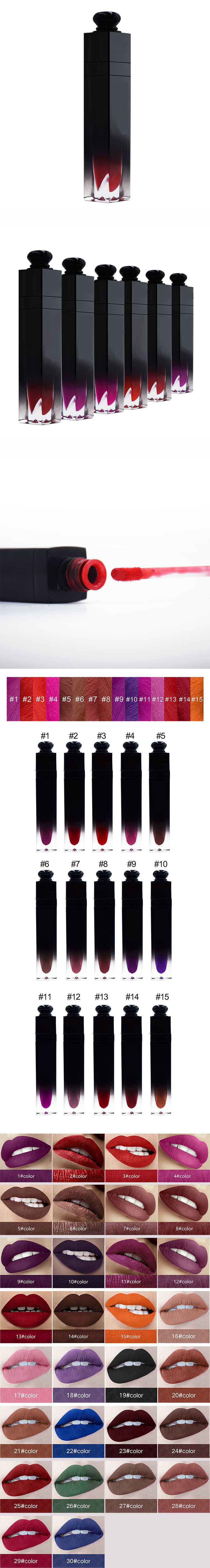 2018 New 30colors Makeup Lip Matte Long Lasting Lip Gloss