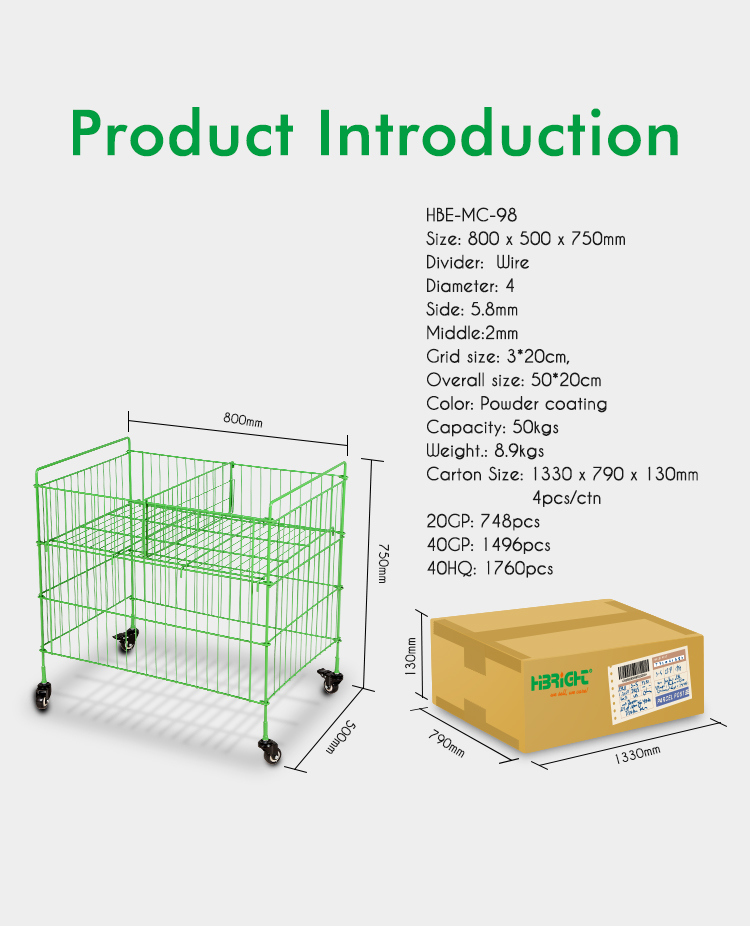 Highbright Powder Coated Wire Dump Bin Display Table Promotion Table