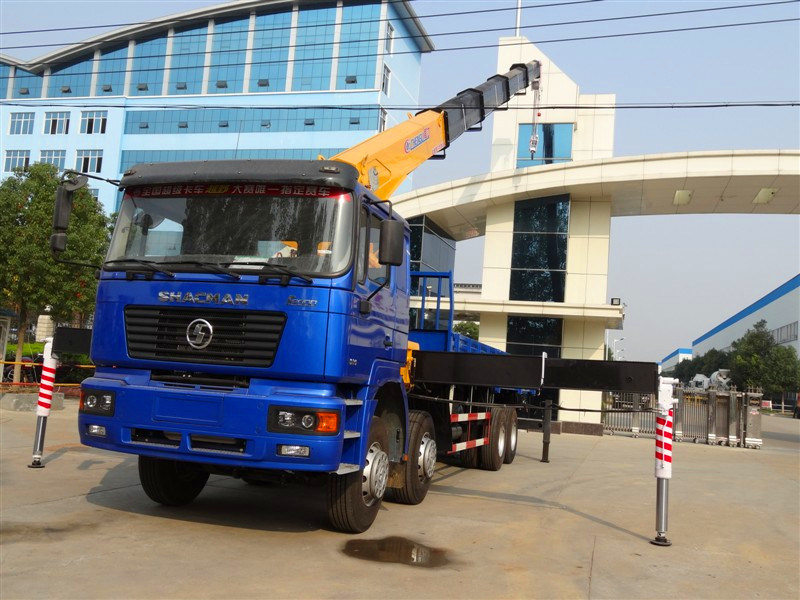Shacman 12 Wheeler Cargo Chassis with Chianese Brand Truck Crane