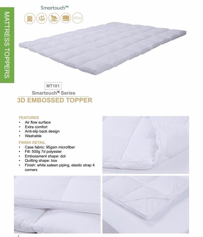 Non-Slip 3D Emboss Mattress Toppers