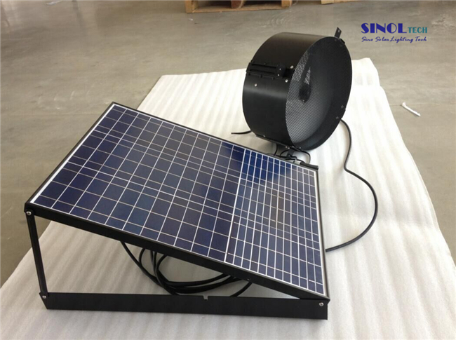 Garage Exhaust 40W Solar Powered Wall Mounted Exhaust Fan with Built-in Lithium Battery (SN2013015)