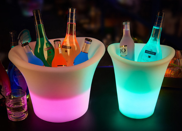 Acrylic Plastic Beer Ice Bucket with LED Light