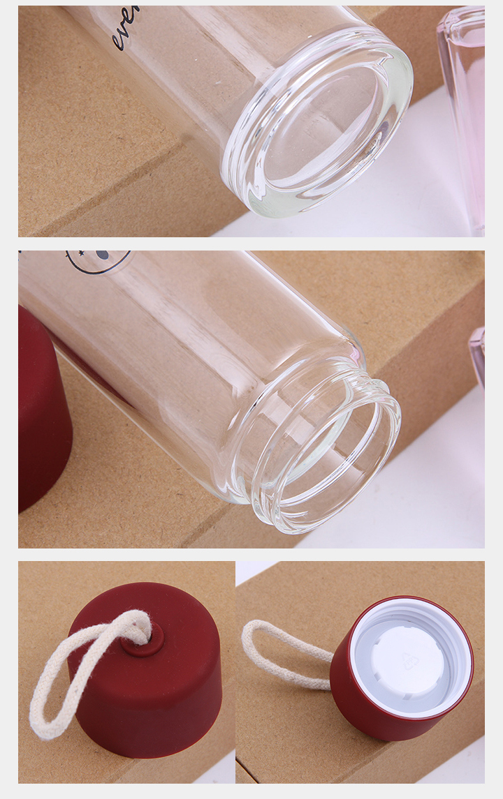 Eco Friendly Borosilicate Glass Bottle with Rope Handle