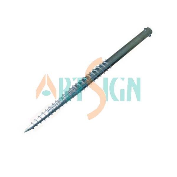 Flange-Type Ground Screw with Screw Anchor