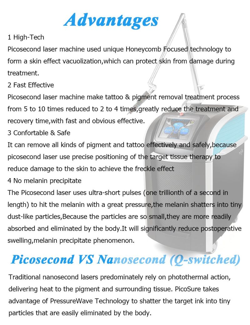 Picosecond Q-Switch ND YAG Laser Tattoo Removal Machine