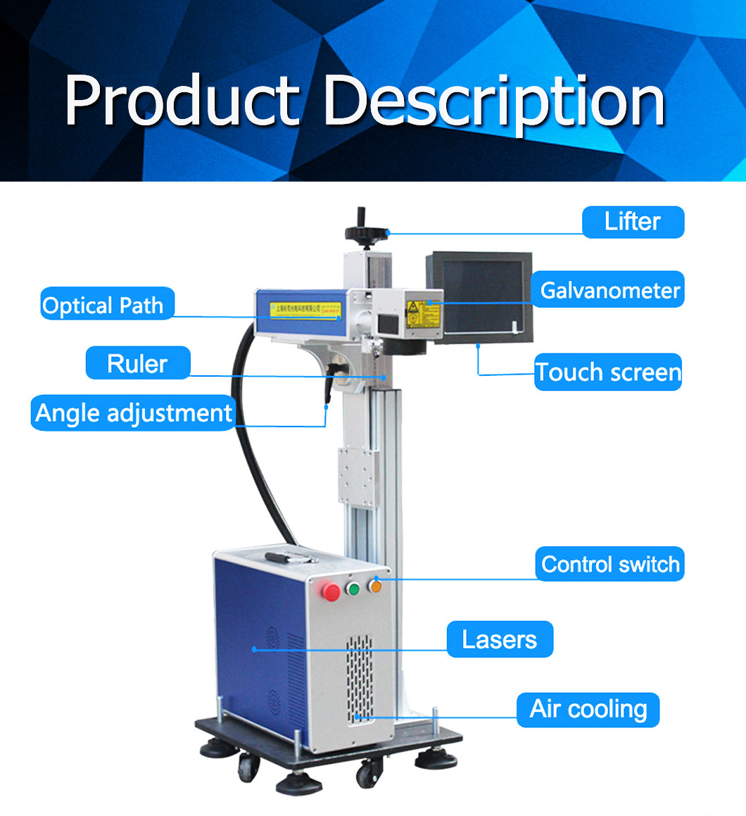 20W 30W 50W Famous Brand Online Flying Laser Marking Machine for Metal Non-Metal