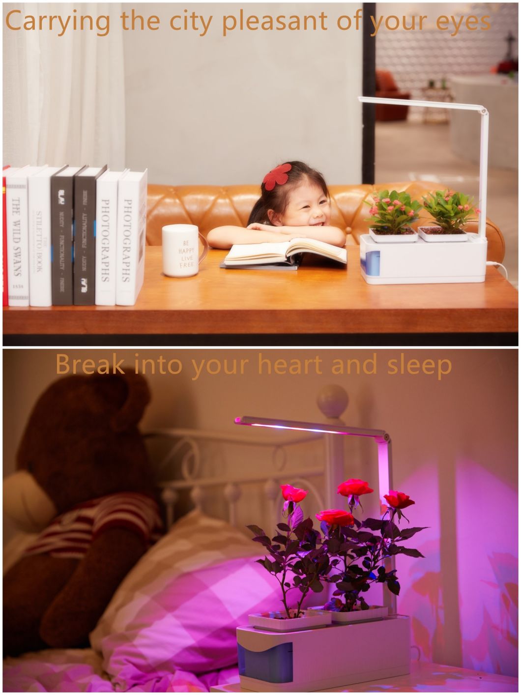 Colorful Hydroponic Growing System Smart Garden Plant Grow Light Desk LED Grow Light