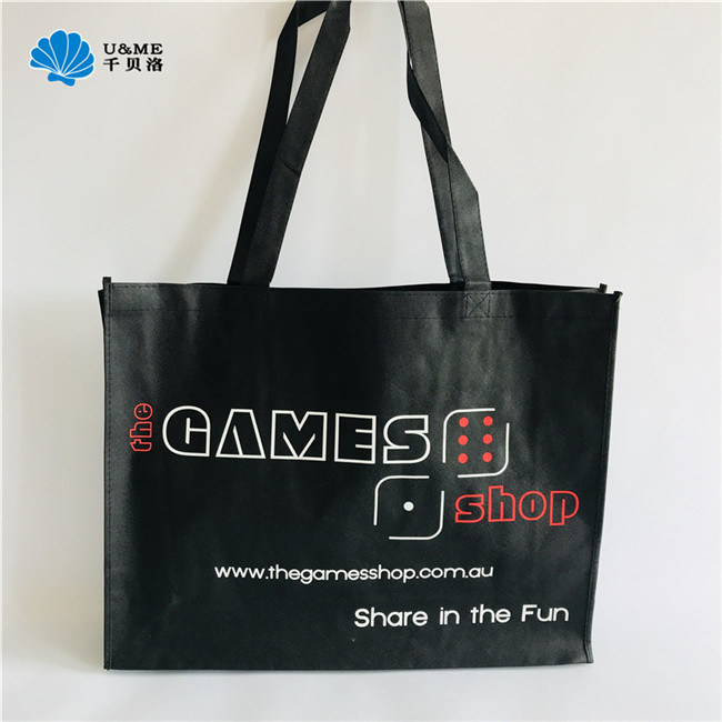 Black Non Woven Tote Shopping Basket Supermarket Bag