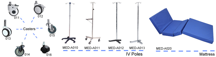 Single Crank Stainless Steel Manual Hospital Bed