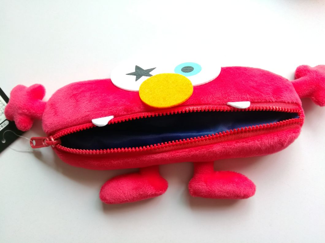 Cute Cartoon Velvet Plush Children Promotional Pencil Case