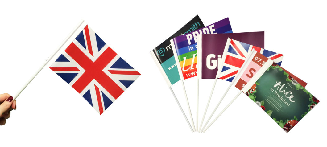 Polyester Paper Plastic PVC Hand Flag for Promotion