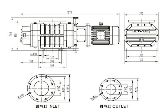 300L/S Displacement Mechanical Roots Vacuum Pump