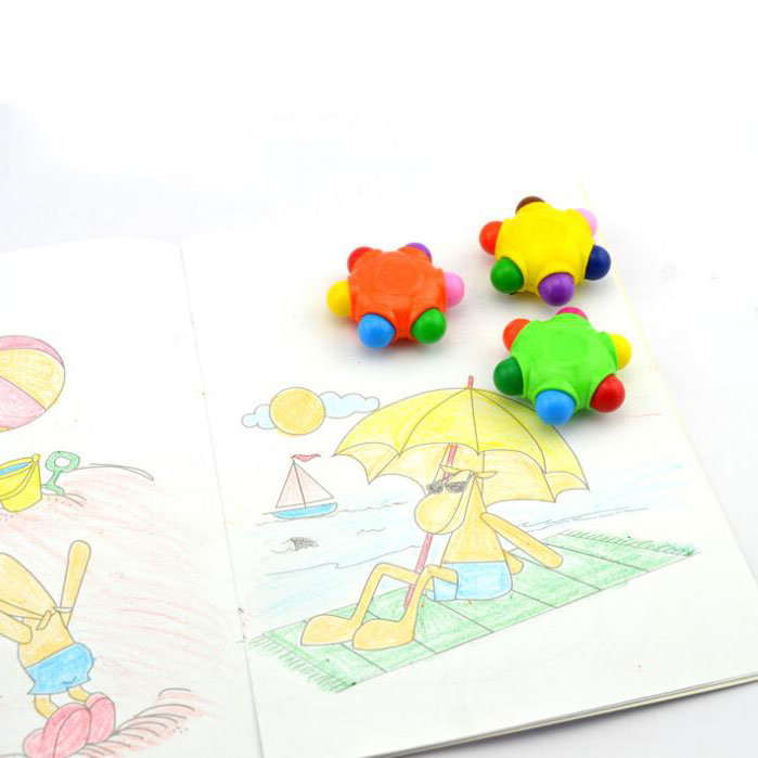 Customized Children's Doodling 6 Colors Circular Hexagon Crayon