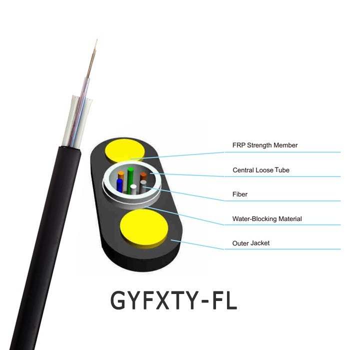 Aerail Non Metallic ADSS 4 Core Optical Fiber Cable with 80m 120m 100m Span