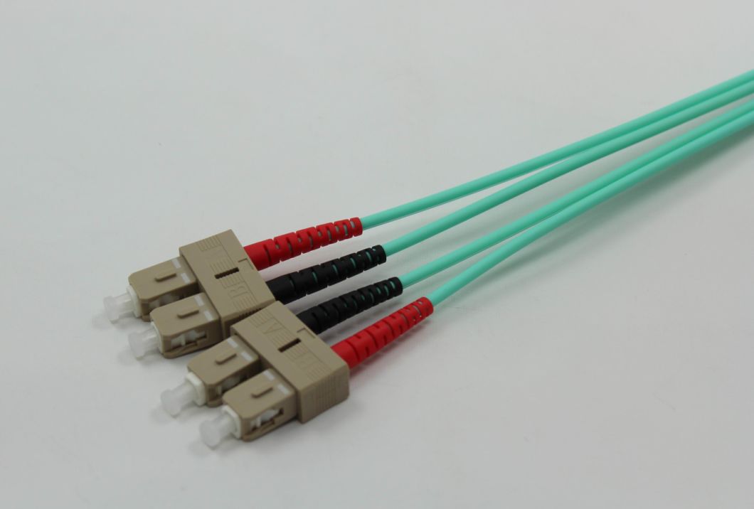 LC Duplex Om3 Aqua Fiber Optic Patch Cord Cable