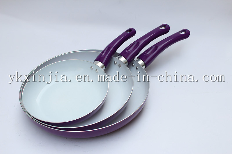 Kitchenware 3PCS Colorful Aluminum Ceramic Coating Fry Pan, Cookware Set