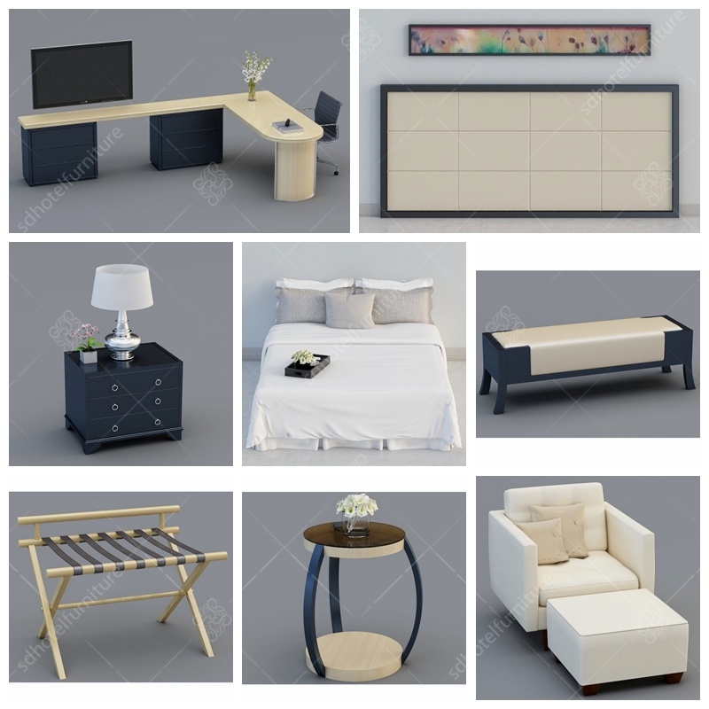 Customized Hotel Bedroom Furniture Bed Room Set Guest Room