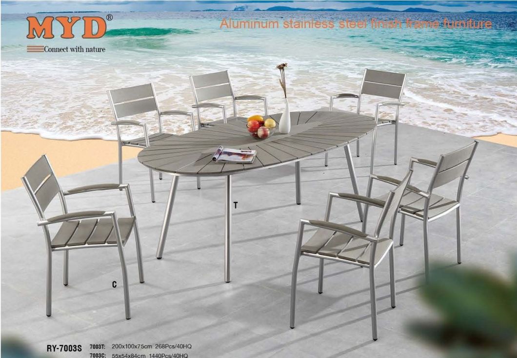 Patio Outdoor Home Hotel Office Restaurant Aluminum Polywood Dining Table and Chair