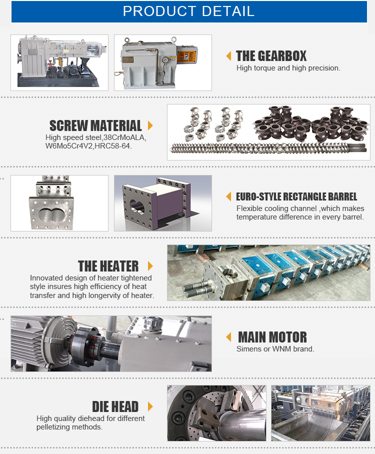 Double Screw Design PVC Plastic Processed Granulating Machinery