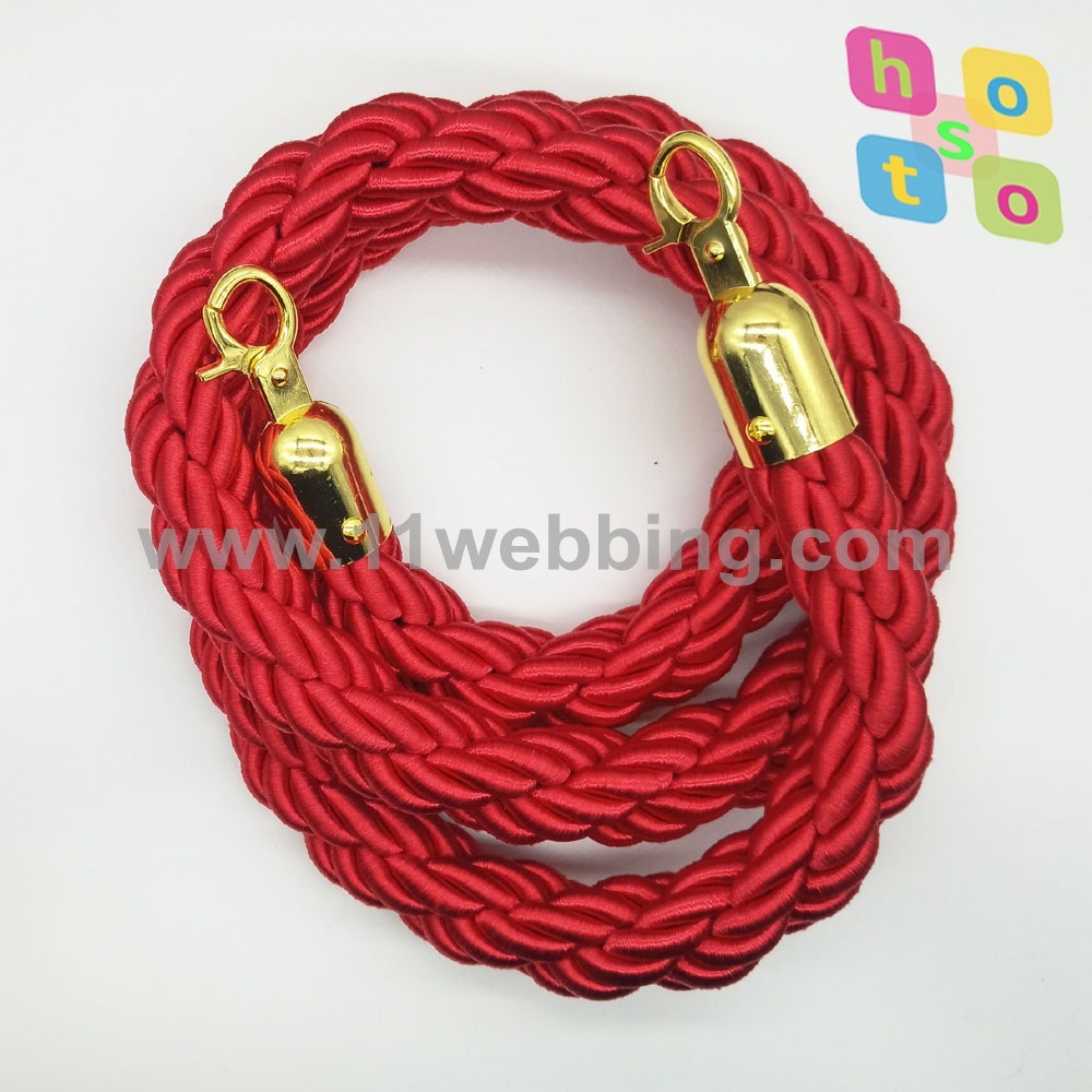 Queue Barrier Velvet Rope/Twist Rope for Hotel Stanchions Rope