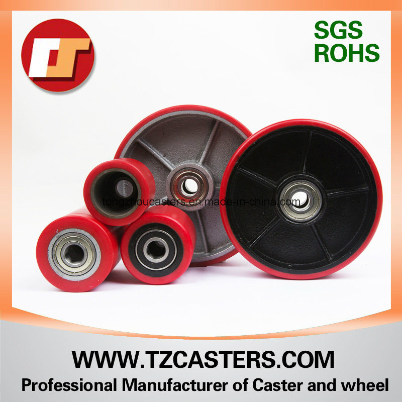 Polyurethane Wheel with Cast Iron with Ribs, Pallet Truck Wheel