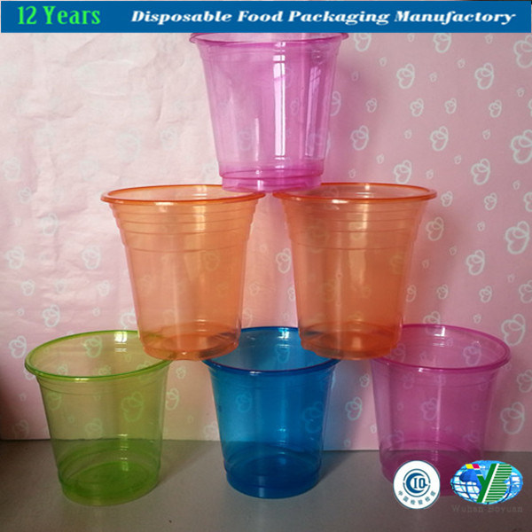 16 Oz. Plastic Clear Cups with Flat Lids for Iced Coffee Bubble Boba Tea Smoothie